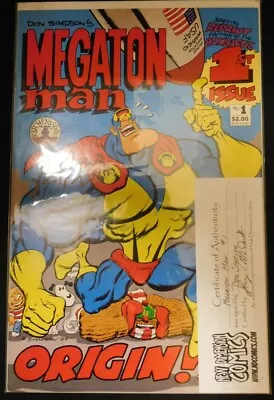 Megaton Man 1 Kitchen Sink Comic 2nd Print Signed Don Simpson W/coa 1989 Vf- • $10