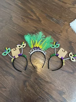 Lot Of Mardi Gras HeadBands Feather Sequins Partygras Mask • $6.99