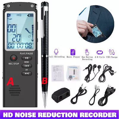 Digital Audio Sound Voice Recorder Dictaphone MP3 Player Rechargeable • $18.99