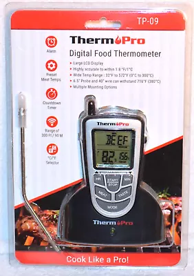 Thermopro Tp-109 Wireless Remote Food Thermometer Probe Meat Bbq Grill Presets • $6.99