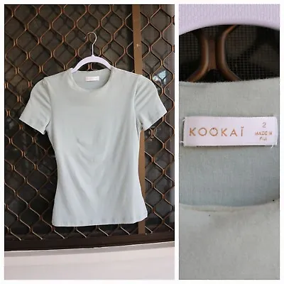 Womens Kookai Size 2 Extra Small Xs Green Top • $15