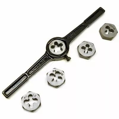 6pc Metric Die Set With Holder / Wrench M6 M7 M8 M10 M12 Thread Repair Kit  • £7.99