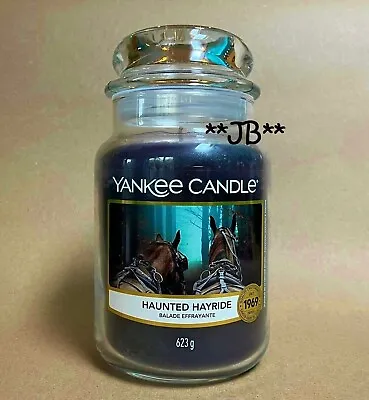 Yankee Candle 623g Large Jar  Haunted Hayride  ~~ Deep Purple Halloween Candle • £62.99