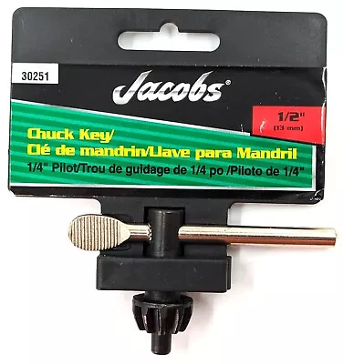 NEW! Jacobs® #30251 1/2-inch Chuck Key 1/4” Pilot Model K32 • $9.99