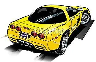 Dave Deal Muscle Car Mens Cartoon T-shirt  #4136 C5 Corvette Automotive Art • $17.95