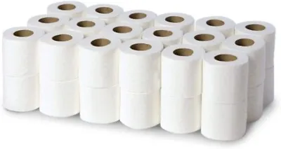 36 X White Toilet Tissue Rolls 2ply Quilted Embossed Paper Jumbo • £9.99