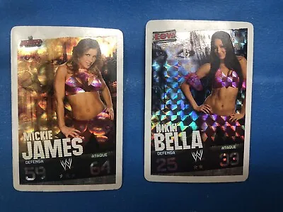 2009 WWE TOPPS SLAM ATTAX Evolution MICKIE JAMES+ NIKKI BELLA Prismatic Sabritas • $19.99