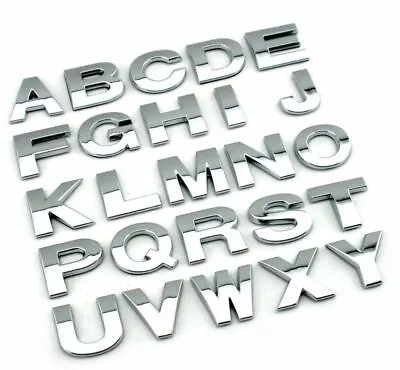 £0.99 • Buy NEW Quality 3D Metal Chrome Self Adhesive Letters & Numbers Signs Emblem Badge.