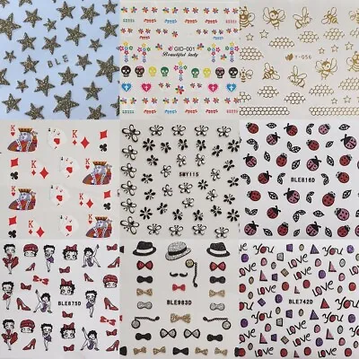 Nail Art Stickers Water Decals Transfers | Stars | Unicorns | 100's Of Designs  • £1.99
