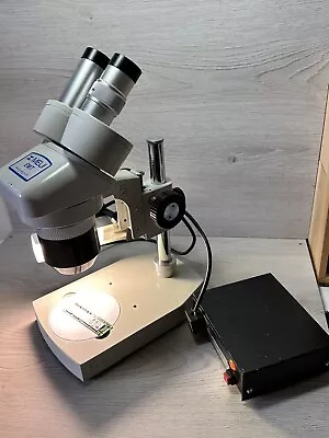 Stereo Microscope Meiji EMT Used In Good Condition With Stand And Light • £214