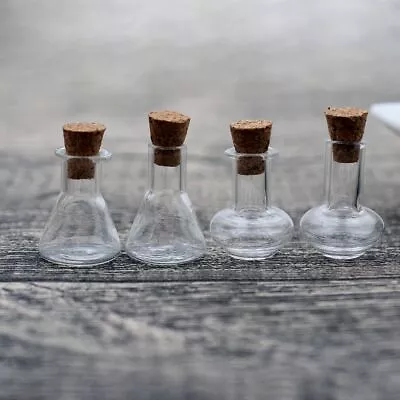 10pcs Potion Glass Vials Miniature Cork Seal Bottles Jewelry Finding DIY Crafts • $13.55