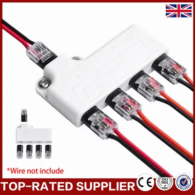 1 Lead 4 Way Connector 12V LED Strip Adapter  2 Pin For Power Distribution Box • £10.15