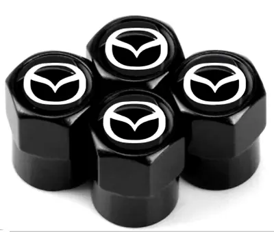 Mazda Alloy Hex Black Tyre Valve Caps -  Fits Mazda • $6.45