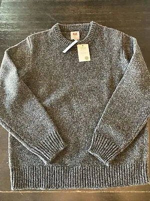 NWT Mens Wallace & Barnes Jcrew Wool Donegal Sweater XL New Charcoal Gray Jumper • $99.99