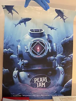 PEARL JAM Toronto 2022 Poster Justin Erickson! Aquarium Diver Eddie Vedder Shark • $102.56