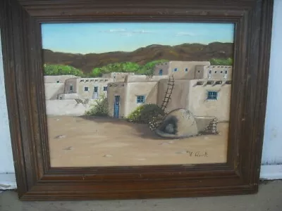 New Mexico Pueblo Landscape Painting Signed • $285