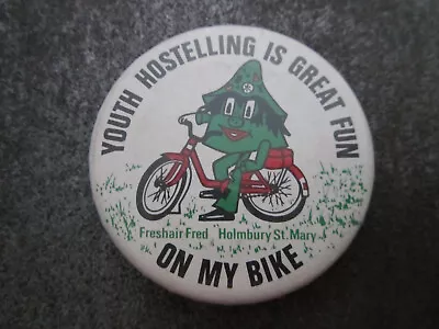 On My Bike Youth Hostel YHA Pin Badge Button (L29B) • £3.99