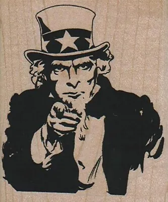 Mounted Rubber Stamp Uncle Sam USA America Uncle Sam Wants You Military US • $11.45