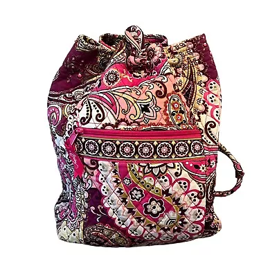 Vera Bradley Very Berry Paisley Drawstring Backsack Bag & Retired Pattern • $15