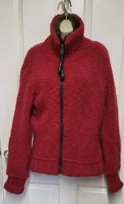 MISS SIXTY Chunky  Knit Wool Faux Fur Lined  Knitted  Jacket  Size 14 • $19.90