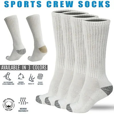 Sport Crew Socks Mens Cotton Rich Cushion Sole Socks Athletic Running Size 6-11  • £6.45