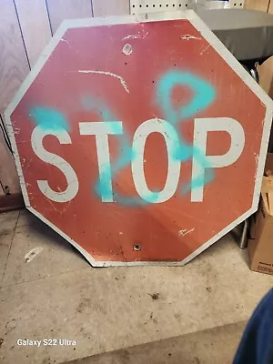 Stop Sign 30 By 30 Aluminum Retired • $25