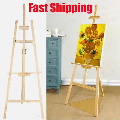 Wooden Pine Tripod Studio Canvas Easel Art Stand 6ft 5ft 4ft 3ft 2.5ft  • £13.99