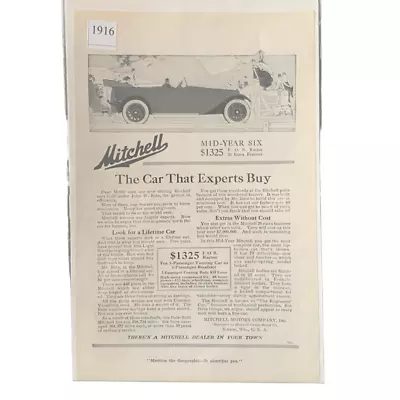 Vintage 1916 Mitchell Mid Year Six The Car Experts Buy Ad Advertisement • $12
