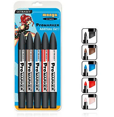 Letraset Promarker 5 Marker Pen Set - Manga Additions 1 • £11.99