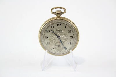 £21 • Buy GRUEN Men's Rolled Gold Open Face Vintage Semithin POCKET WATCH Handwind WORKING