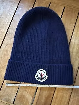 Moncler Navy Beanie Winter Hat - One Size Unisex Logo Made In Italy • $44.99