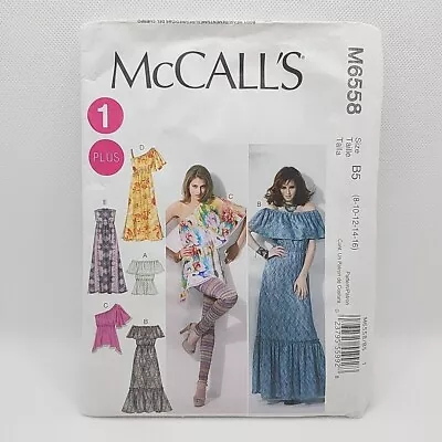 McCall's 6558 Misses' Easy Pullover Dress & Tops Sewing Pattern Size 8-16 Uncut • $6.99