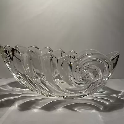 Mikasa Clear Crystal Clearwater Nautilus Shell Glass Bowl Heavy Germany Retired • $29