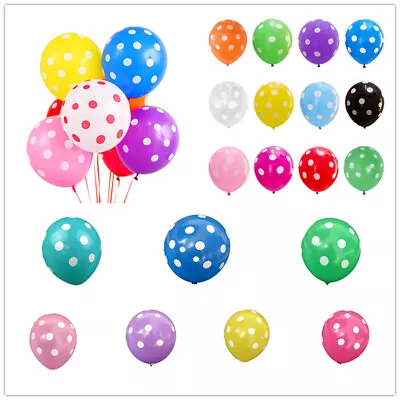 5pcs 12 INCH 12” High Quality Polka Dot Colour Latex Balloon Party Birthday  • $1.95