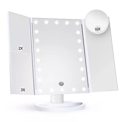 HBN Makeup Mirror With Lights 1X 2X 3X Magnification With 10x Magnifying Mirror • $22.99