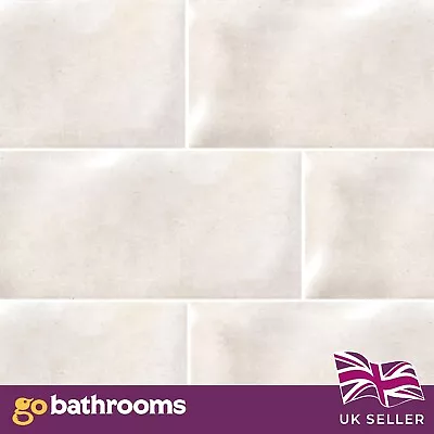 Beige Shimmer Glossy Solar Ceramic Textured Large Subway Wall Tile 200x500mm Box • £18.03