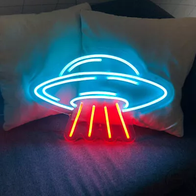 $114.99 • Buy UFO Alien Vivid Custom LED Neon Light Lamp SIgn Flex Acrylic Bedroom Wall Decor