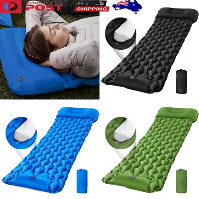 Inflating Camping Sleeping Pad Air Mat Bed Mattress Foam Camp Hiking Ultralight • $6.64