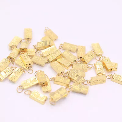 1pcs Pure 999 24K Yellow Gold Pendant For Women 3D Small New Oblong Charms 0.2g • $69.86