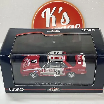 EBBRO 1/43 Ricoh Skyline R31 Gr.A 1988 White Red #23 43671 • $47