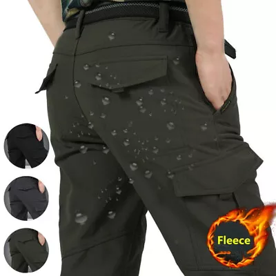 Mens Waterproof Tactical Trousers Hiking Outdoor Fishing Walking Combat Pants UK • £13.99