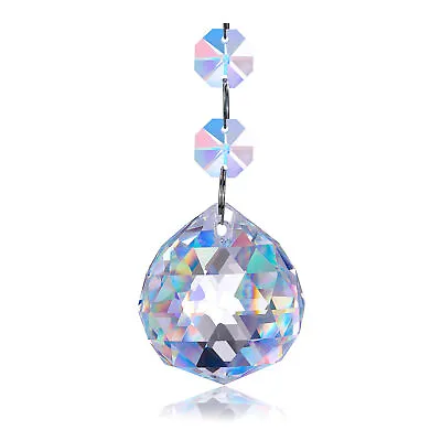 £7.59 • Buy Glass Crystal Ball Prism Rainbow Maker Chakra Hanging Light Pendant Window Decor