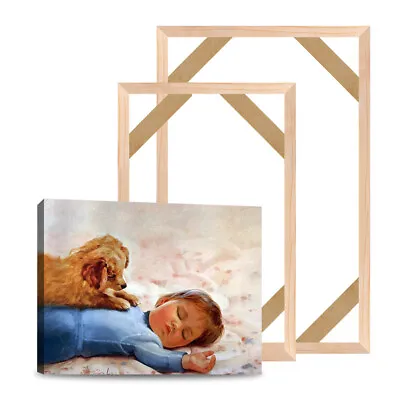 Canvas DIY Art Frame Bar Strip Wood Oil Wall Prints Kit Stretcher Sturdy Picture • £10.57