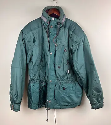 Vintage Killy Ski Jacket France Size XL Entrant Green Shimmer Lined Winter Coat • $49.99