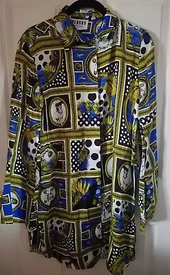 Versus Versace Heritage Border Print Shirt Dress Multi 38/2 NWT  AUTHENTIC • $280