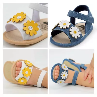 Lovely GIFT Baby Girls Pram Shoes Infant Soft Sole Summer Sandals Crawling Shoes • £4.99