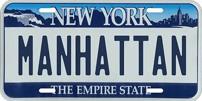 Manhattan Island New York City Metal License Plate • $14.95