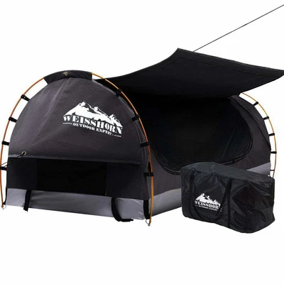 $182.09 • Buy Weisshorn Swag King Single Camping Swags Canvas Free Standing Dome Tent Grey
