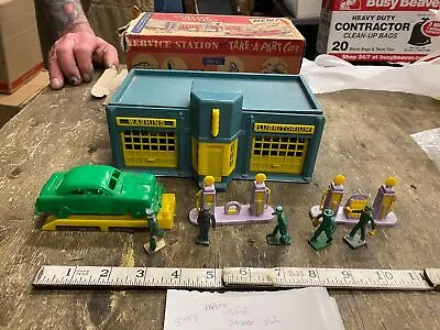 Vtg Marx Service Gas Oil Station Garage Toy Display Take Apart Car Box Train • $249.95