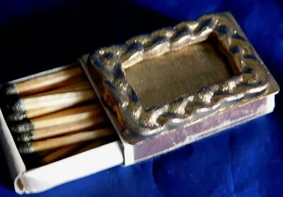 Brushed GOLD CHAIN Mid Century MATCHBOX SAFE HOLDER CASE WITH MATCH BOX • $9.99